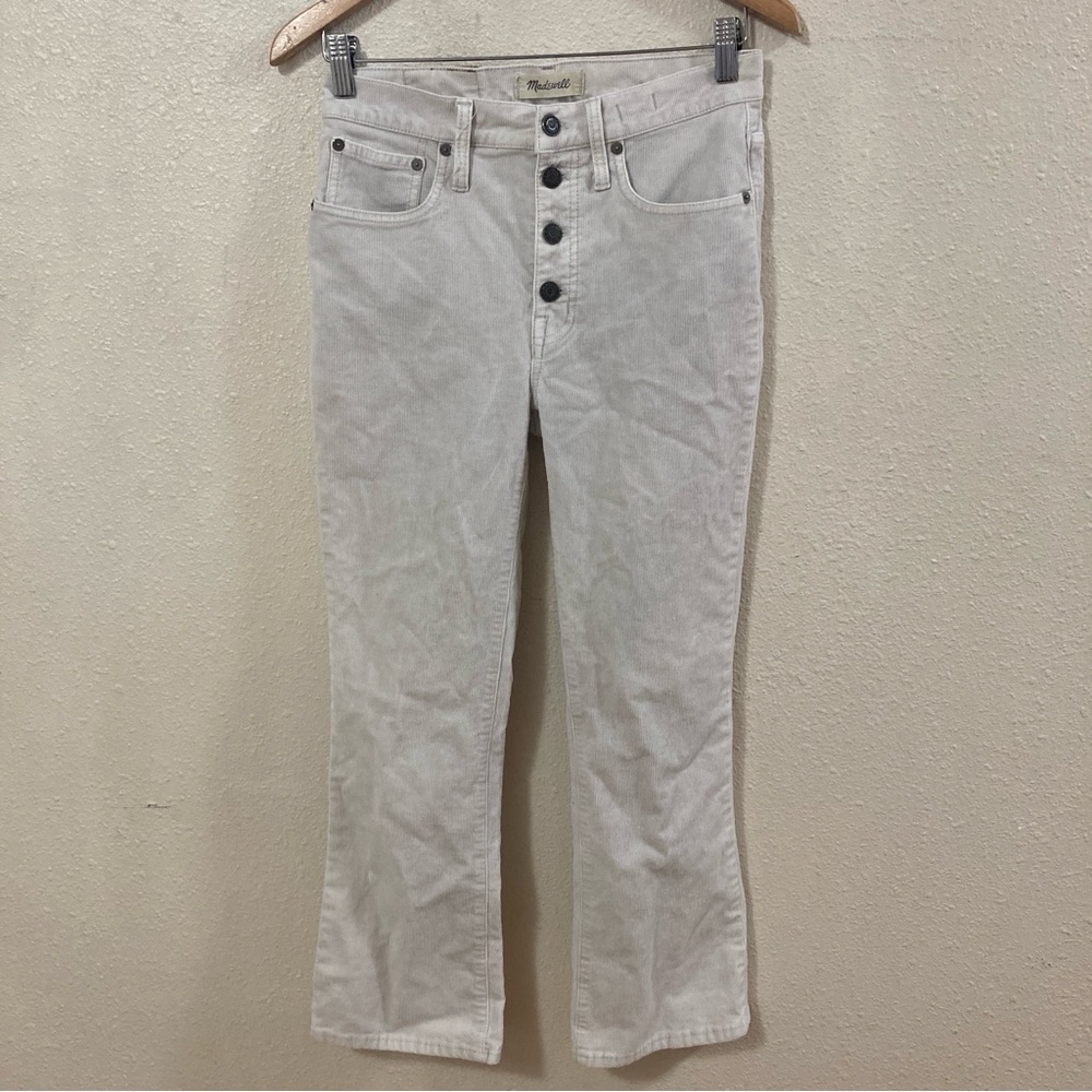 Madewell Women’s  Corduroy Pants Cali Demi- Boot Beige Size 27 4 Buttons